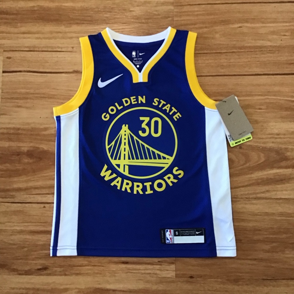 Steph Curry Nike #30 Golden State Warriors Blue and Yellow Jersey